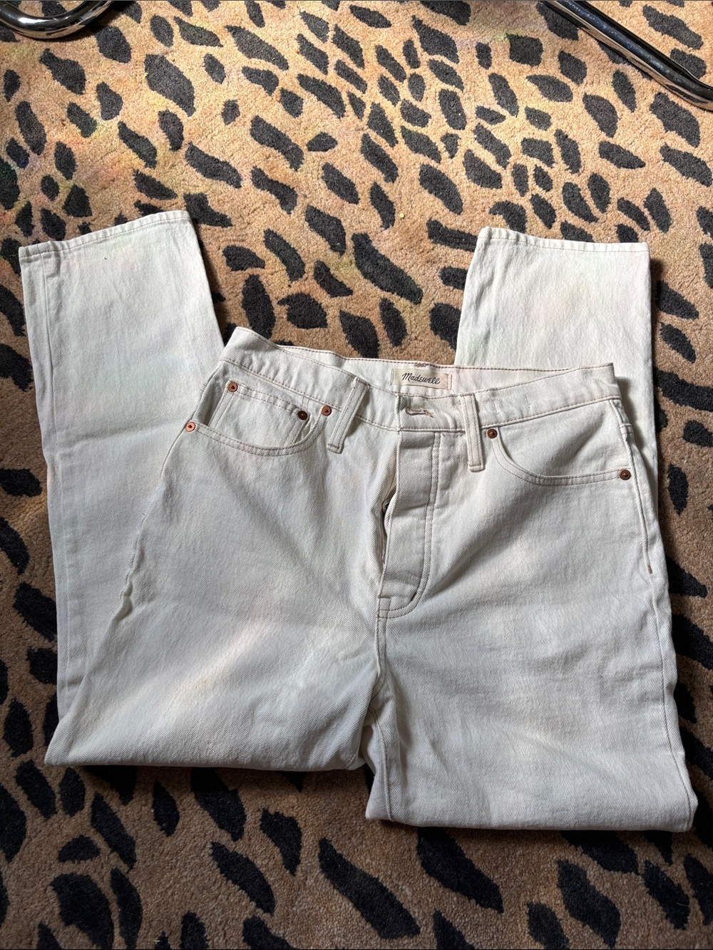 Madewell cream color Straight Fit Jeans